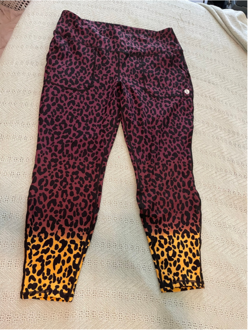Torrid Active Leggings 2X purple Yellow Leopard cheetah